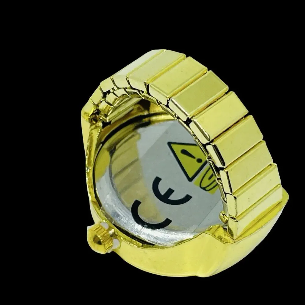 BOZHI Ring Watch Gold Design With Crystals New